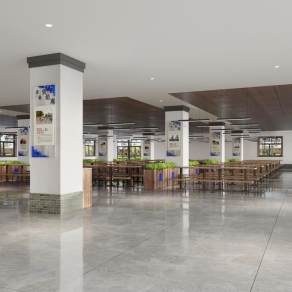 新中式食堂3D模型下载